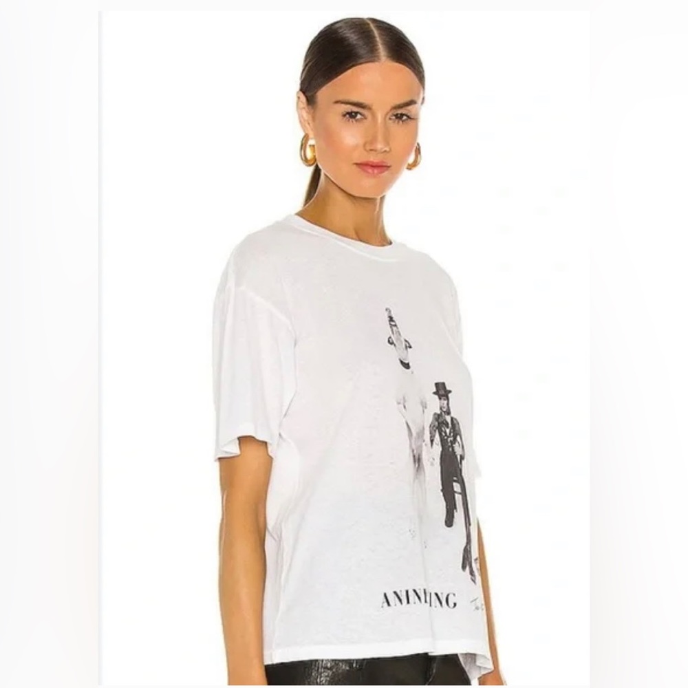 ANINE BING AB X TO DAVID BOWIE Ida Tee white Small As Seen on Jennifer Aniston